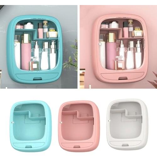 Hanging Bathroom Cosmetic Storage Box Makeup Organizer w/ Drawer Rack Holder Wall Hanging Mounted Makeup Organizer Box