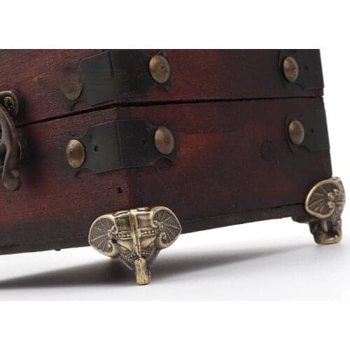 4 Pcs Antique Elephant Bronze Jewelry Box Wooden Box Decoration Protection Foot Leg Plastic Material 28*23 Mm