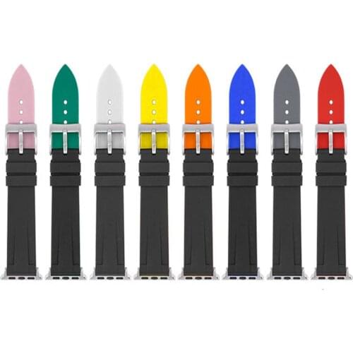 Silicone Two-Color Watch Band Suitable For iwatch 2/3/4/5/6 Generation Sports Strap SE Strap