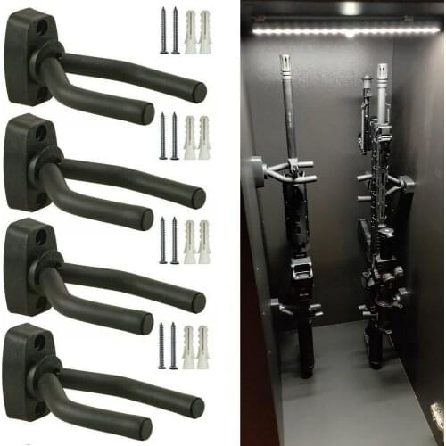 Gun Racks Wall Mount Gun Storage Display Hanger Hook for Rifles, Shotguns, Pistol, Airsoft, Compound Bow and Baseball Bat,4 Pack