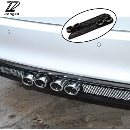 ZD 2pcs/set 3D Cool Car-Styling Carbon Exhaust Sticker For Audi A4 B7 B5 A6 C6 Q5 Honda Civic 2006-2011 Fit Accord CRV Volvo MG