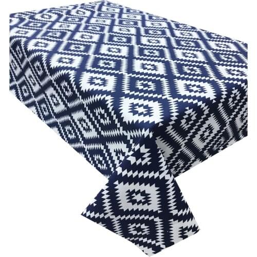 Zeren Home Navy Blue Rugs Patterned Carefree Table Cloth 140x220 cm