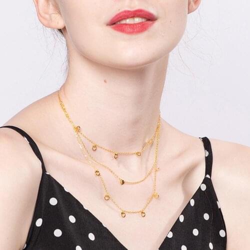 925 Sterling Silver Jewel Female Gold Heart Long Necklaces for Women 2019 Statement Accessories Christmas Birthday Party Gifts