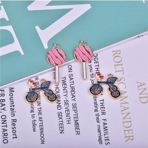 10pcs/pack Lollipop Child Tricycle Metal Charms Earring Bracelet DIY Jewelry Making