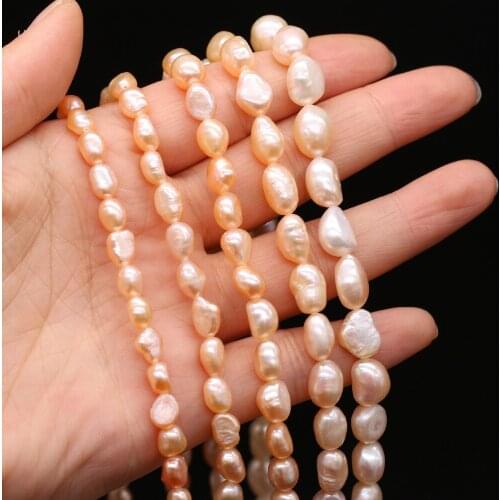 100% Natural Freshwater Pearl Baroque Pink Beaded for Jewelry Making Irregular Beads DIY Bracelet Necklace Accessories