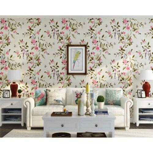 Beibehang Papel de parede 3d wallpaper senior fashion nonwovens rustic butterfly bird 3D wall paper living room background wall
