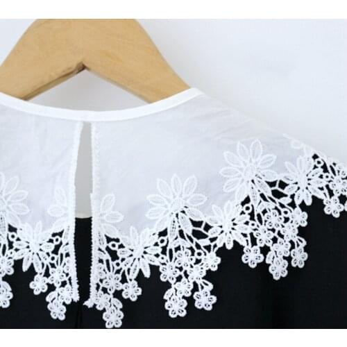 40GC Korean Cotton False Collar Shawl Hollow Lace Patchwork Necklace Lapel Blouse