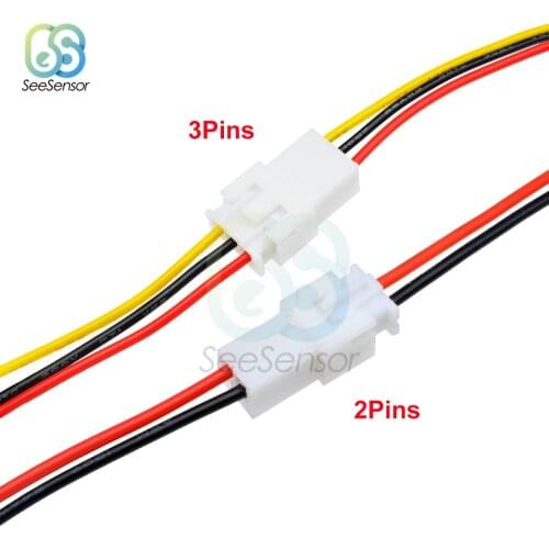 5Pairs XH2.54 2Pins 3Pins 2P 3P Pitch 2.54mm Wire Cable Connector XH Plug Male to Female Wire Connector 10cm 30cm Length