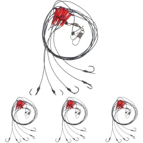 100m PE Fishing Wire 5pcs Fishing String Hook Fish Rigs Lure Baits Hooks Fishing Tackles