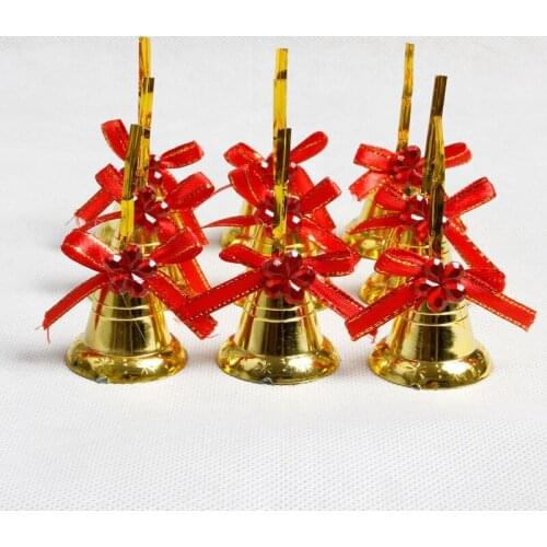 9pcs Christmas Bowknot Bell Ornament Xmas Tree Door Hanging Decoration Pendant