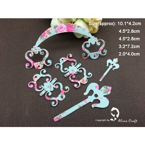 AlinaCraft METAL CUTTING DIES cut 5pc topper vintage hardware handle background edge border Scrapbook paper craft knife punch