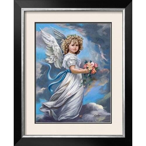 New Diamond mosaic diamond embroidery beads Angel girl flower rose oil diamonds cross stitch painting handwork kits wall decor