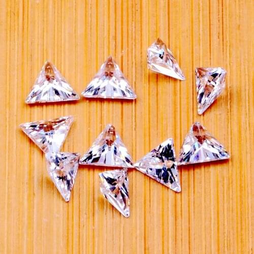 Triangle Pointed Back Cubic Zirconia Stones Beads 50/100pcs 3~10mm And Mix 3-7mm Sizes Loose CZ Shiny For Jewelry Making Gems
