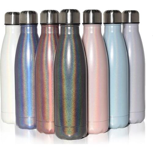 Water bottle Vacuum Coke bottle 304 stainless steel vacuum flask creative sports water bottle cold Coke cup glitter tumbler
