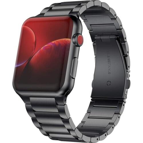 For Apple Watch 44mm 42mm band with case Series 5 4 Stainless Steel for Iwatch strap 38 40mm Watch Link bracelet and Case Cover