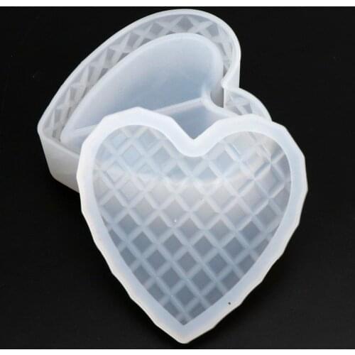 Heart-shaped Cut Section Mold DIY Crystal UV Epoxy Storage Box Mould Jewelry Case Geometric Silicone Molds DIY Tool Handmade 3D