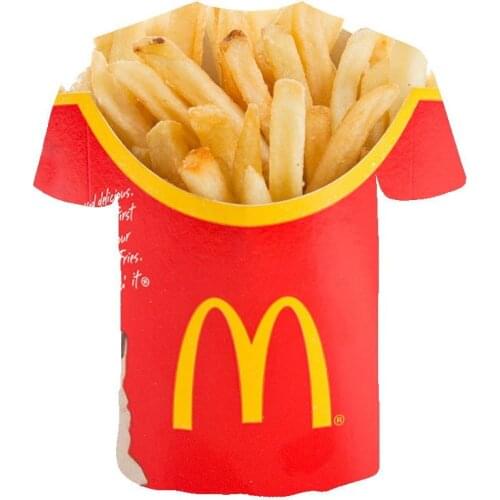Personalized shirt Newest French Fries 3D Printed T shirt Men Women Funny Tshirt Summer harajuku tshirt Hamburger Tops camisetas