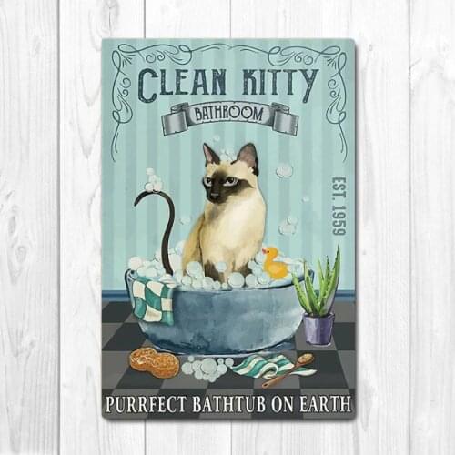 The perfect bathtub on the earth loves clean cats, metal tin bars, clubs, cafes, home retro-style decorative painting wall cards