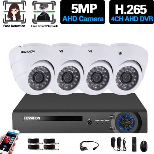 4CH CCTV System 5mp Video Surveillance DVR Kit Outdoor with 4PCS 3.6MM 5MP Night Vision CCTV Home Security Camera System Kit 1TB