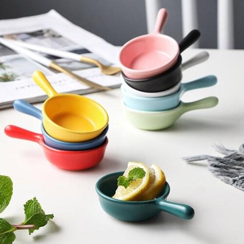 1pc Ceramic Sauce Dish Solid Color Dipping Plate Seasoning Dish For Home Restaurant Tableware Accessories Kitchen Tools
