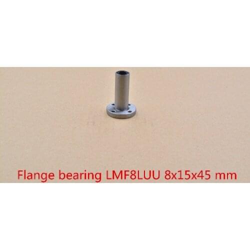 LMF8LUU 8mmx15mmx45mm round flange long linear ball bearing for 8mm rod shaft cnc 1pcs