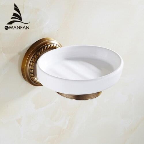 Soap Dishes Antique Brass Soap Holder Bath Shelf Soap Dispensers Storage Wall Bathroom Accessories Black Soap Stand HJ-1305