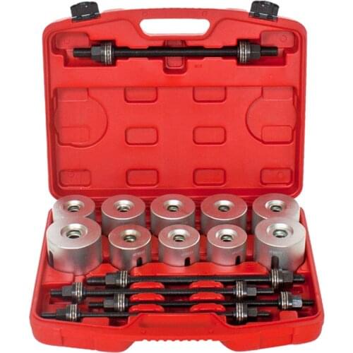 27PCS Set Aluminium Alloy Car Universal Bush Bearing Removal Insertion Tools Set Press Pull Sleeve Kit Car Bearing Tools