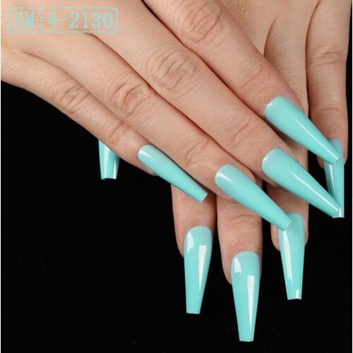 24Pcs/Set False Matte Long Ballet Fake Nails Fashion French Full Cover Nail Tips Decal Nail Art Manicure French Manicure Tools