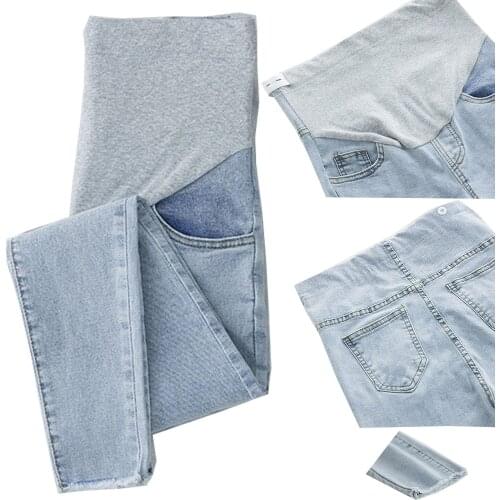 Sky Blue Womens Maternity Jeans for Pregnant Women Pregnant Pants Pregnancy Clothes Maternity Pant Plus Size M-XXL