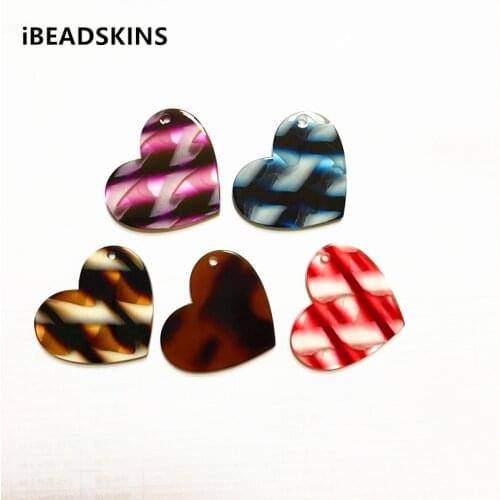 New arrival! 35x30mm 50pcs/lot heart-shape acetic acid charms for Earring Findings Jewelry DIY Parts (As shown)