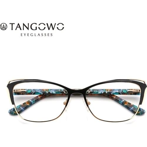 TANGOWO Metal Women Glasses Frame Retro Round Eye Computer Glasses Eyewear Frame Myopia Hyperopia Prescription Optical Glasses