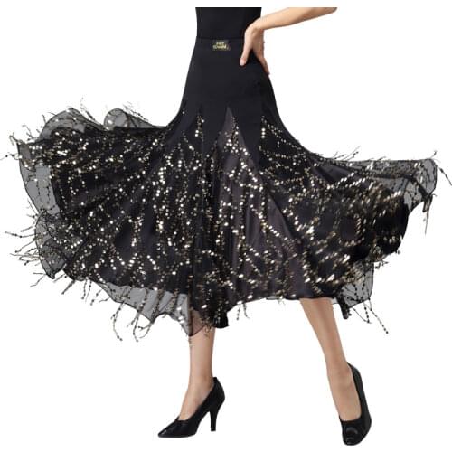 Ballroom dance competition dresses skirt half puffy skirt stage competition skirt ballroom dance performance practise
