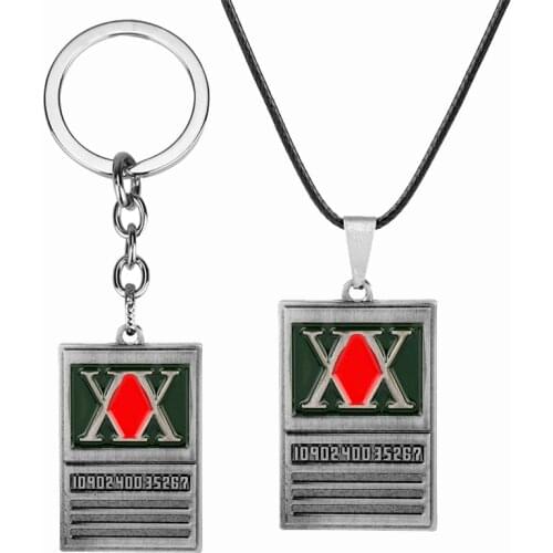Square Shape Pendant Enamel Keychain Cartoon Hunter x Hunter Key Chain Keyring Jewelry Car Keyrings Accessory