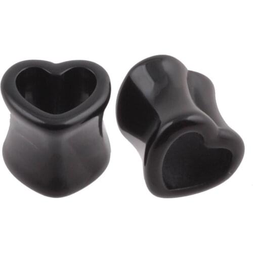 Fashion Ear Hole Dilator Expansion Device Stretch Hollow Heart-shaped Ear Plugs Body Piercing Ear Defender Pure Color Jewelry