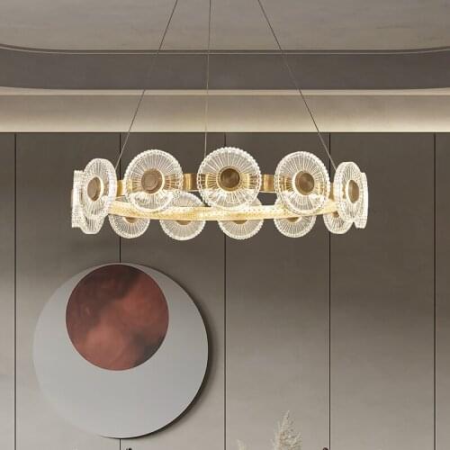 Postmodern Luxury LED Chandelier Living Room Dining Room Bedroom Villa Hotel Creative Home Simple Acrylic Hanging Lights