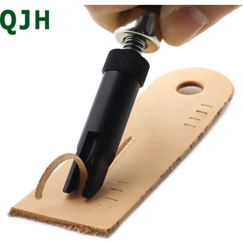 Handmade leather goods diy tools leather adjustable depth pusher trencher American V-shaped trencher