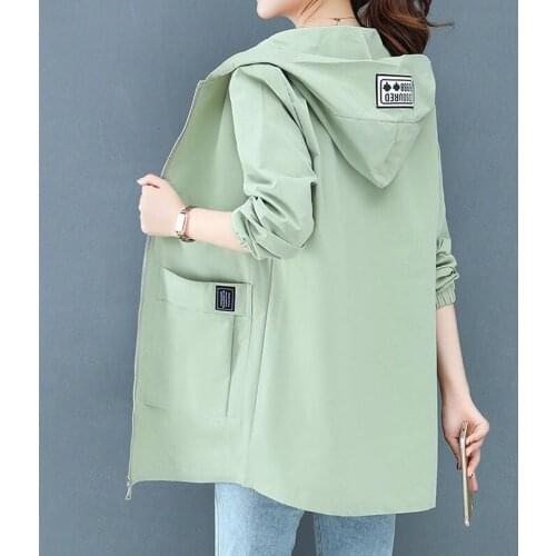 New Spring Autumn Trench Coat Windproof hooded fashion Outwear Windbreaker female clothing