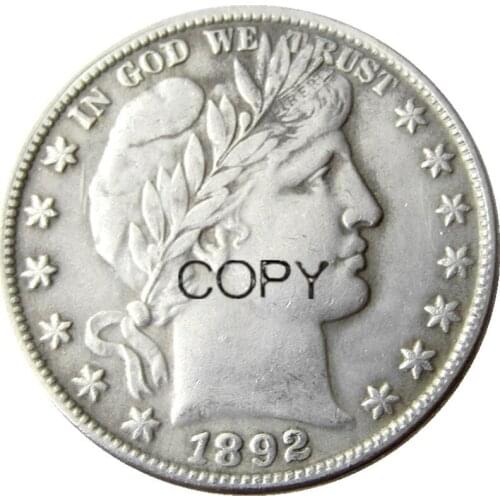 US 1892 P/S/O Barber Half Dollar Silver Plated Copy Decorate Coin