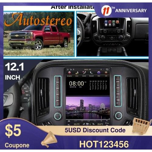 Vertical Android9 Car GPS Navigation For Chevrolet Silverado 1500 1500HD 2500 2500HD 3500 Tesla style Headunit Multimedia Player