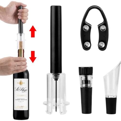 Wine Cutter Wine Pourer Air Pressure Vacuum Wine Stopper Pin Type Air Pump Wine Opener Kitchen Tools Bar Accessories