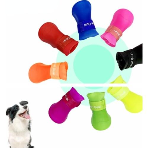 Pet WaterProof Rain Shoes Anti-slip Rubber Boot for dog Cat Rain Shoes Socks For Small Medium Large Dogs Pet Supplies