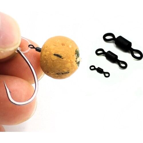 100Pcs Micro Fishing Rolling Swivels for Carp Fishing Tackle Accessories Hair Rigs Ring Loop Swivels Tear Drop Hair Rigs Swivels