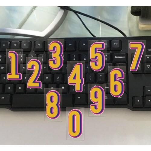 Colorful Arabic Numerals Decals Waterproof Reflective Car Motorcycle Helmet Stickers