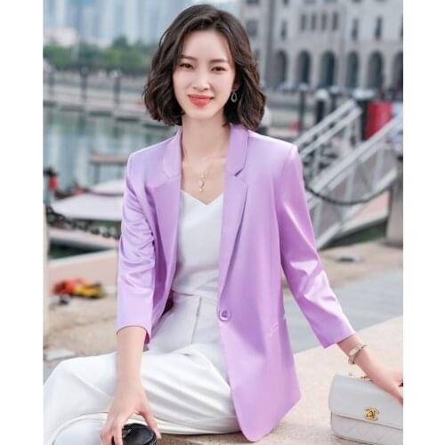 Ladies Office Elegant Purple Formal Blazers Jackets Coat Spring Summer Women Business Work Wear Blaser Professsional Outwear