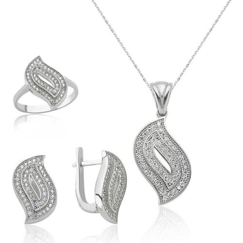 Silver White Cubic Zirconia Women 'S Set