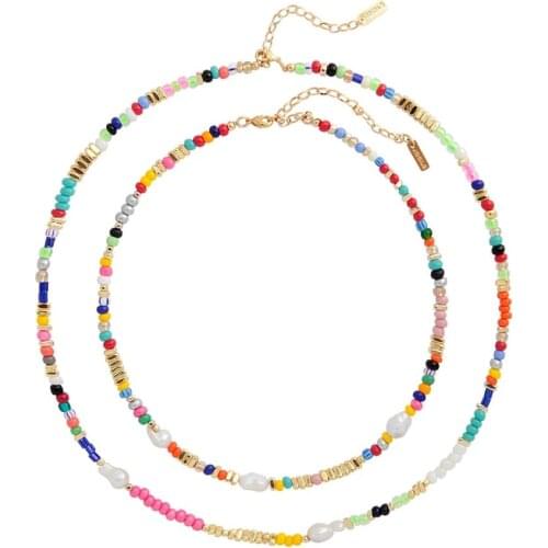 2019 New Handmade Bohemian Beaded Choker Collar Necklace Women Vsco Girl Love Initial Letter Chocker Necklaces Boho Jewelry