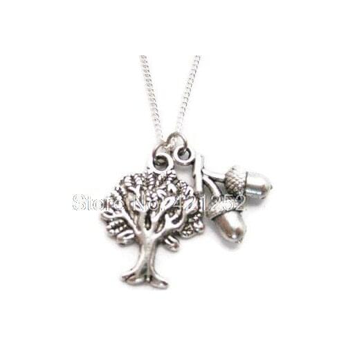 12pcs/lot Oak Tree Necklace Oak Tree Jewelry Acorn Necklace Womans Gifts Under 20 Nature Lovers GIFT