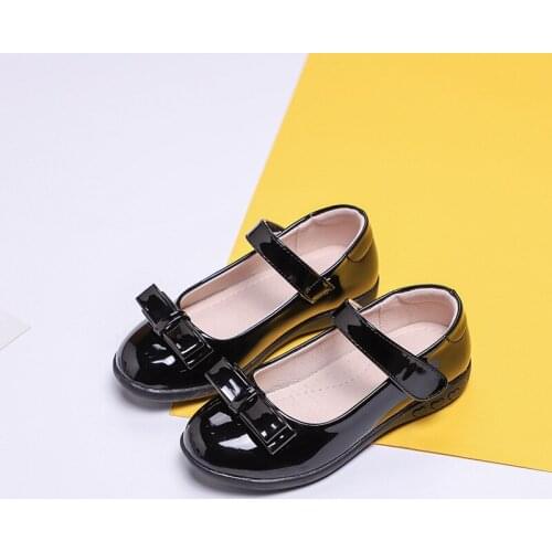 2020 Princess Kids Patent Leather Shoes For Little Girls Butterfly Glitter Dress Shoes For Children 3 4 5 6 7 8 9 10 11 12 Years