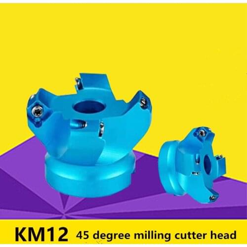 45 Angle KM12 Face Aluminium Plane Head End Mill Milling Cutter SEKT1204 Insert Wholesale CNC Machine High Hardness Tools 4Flute