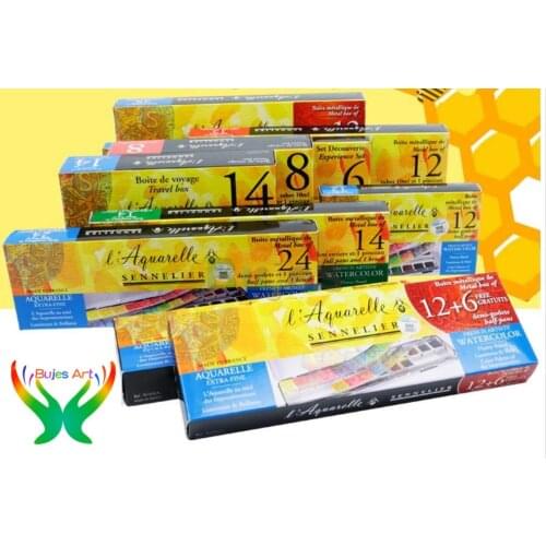 6 12 24 48 original france Sennelier solid watercolor artist professtional solid watercolor paint set Honey watercolor pigment